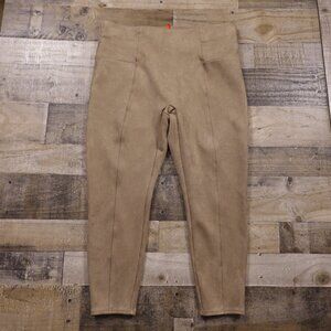 Spanx High Waist Faux‎ Suede Leggings women's 2X petite Camel